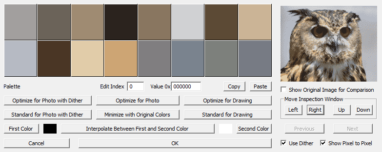 Color palette optimizer for 4 bpp palette