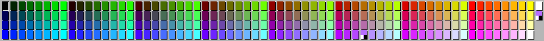 8-bit RGB Palette with 256 colors and 1 fully transparet color