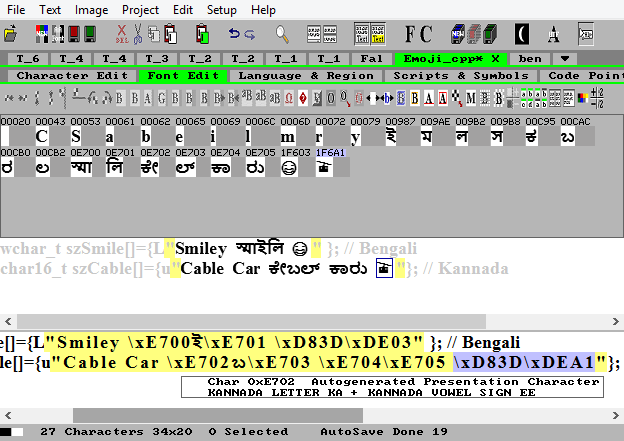 C string conversion to UTF-16 Asian texts