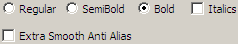Choice of character look for bitmap font