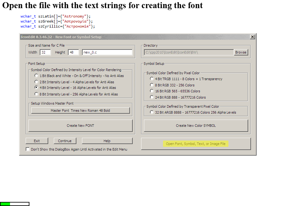 How to make a Unicode text optimized font