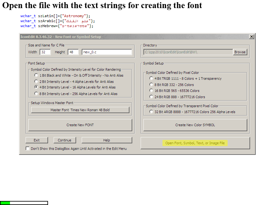 How to make a Unicode middle eastern font and modified text