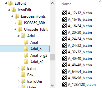European pre-defined font selection. Included European pre-defined font selection