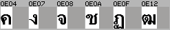 Thai Basic characters defined by Unicode converted to pixels directly