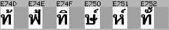 Thai Extended characters not defined by Unicode but combined with diacritics and then converted to pixels