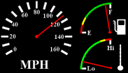 Screen design of virtual dashboard instruments